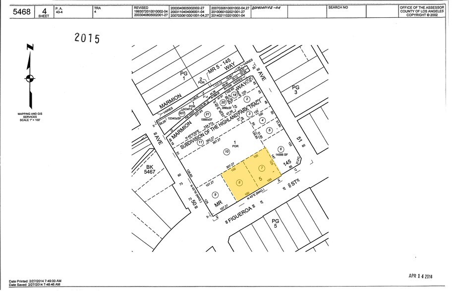 5015-5025 N Figueroa St, Los Angeles, CA for lease - Plat Map - Image 2 of 21