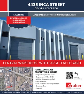 Plus de détails pour 4435 Inca St, Denver, CO - Industriel à louer