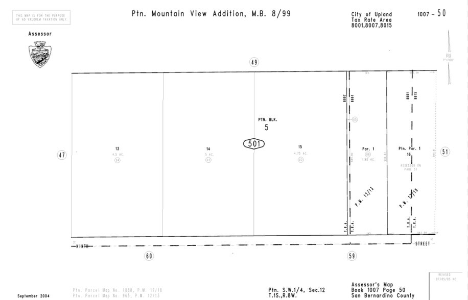 1369 W 9th St, Upland, CA à louer - Plan cadastral - Image 2 de 2