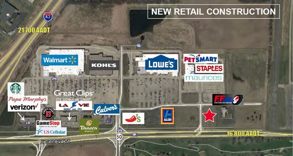 I-43 & HWY 50, Delavan, WI à louer - Photo du bâtiment - Image 2 de 3