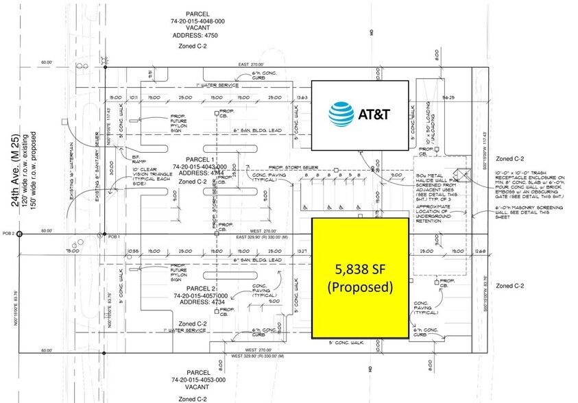 4744 24th Ave, Fort Gratiot Township, MI à louer - Plan de site - Image 2 de 2
