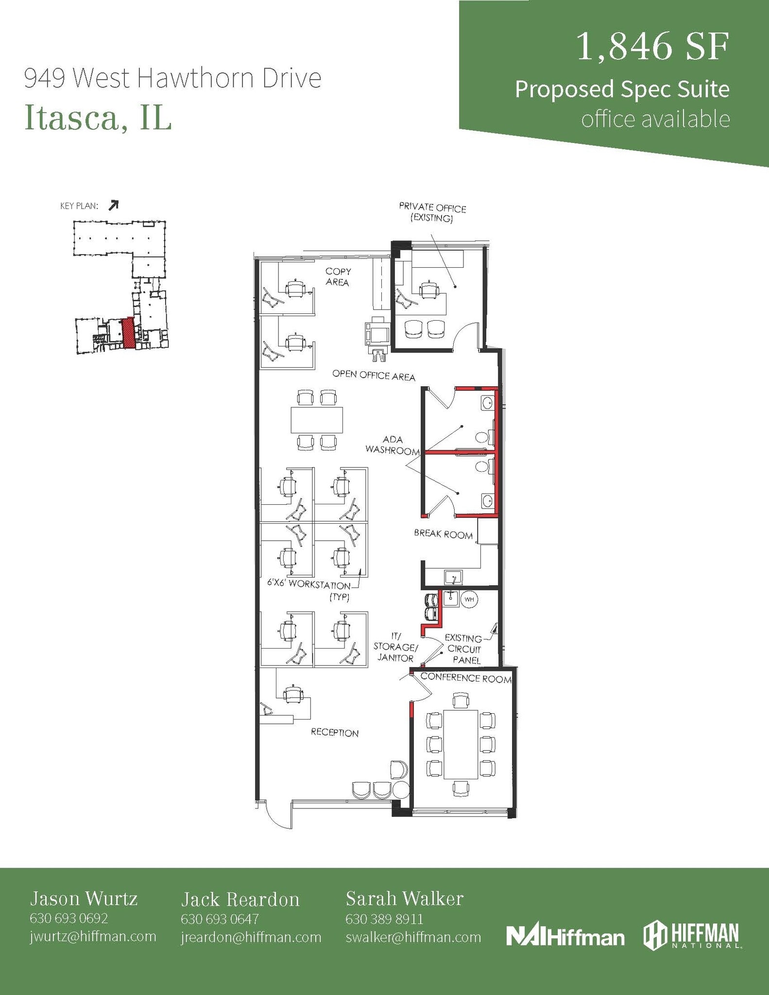 1091-1099 W Hawthorn Dr, Itasca, IL for lease Floor Plan- Image 1 of 1