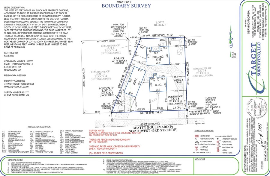 749 NW 43rd St, Oakland Park, FL à vendre - Plan de site - Image 2 de 34