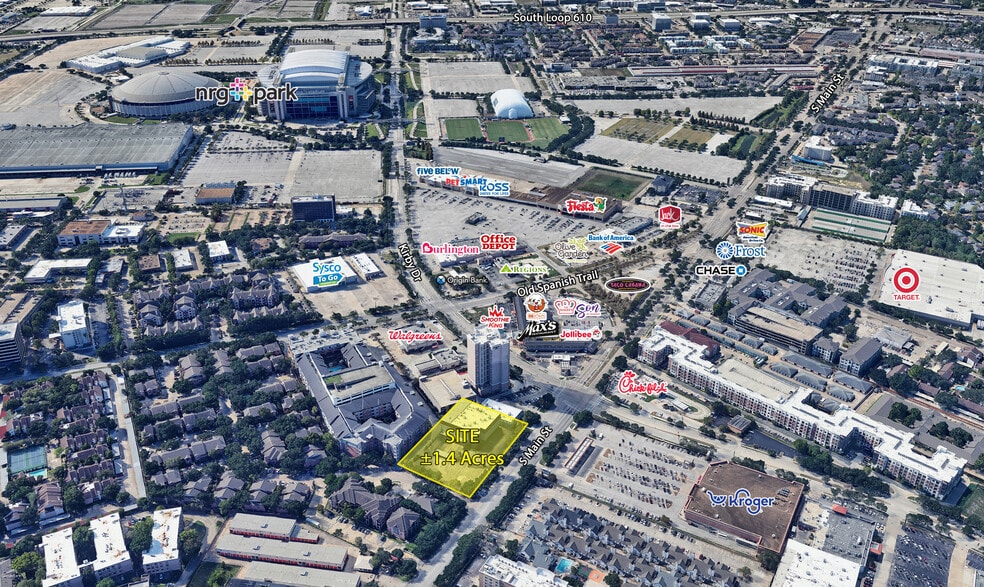 7807 Main St, Houston, TX for lease - Aerial - Image 2 of 8