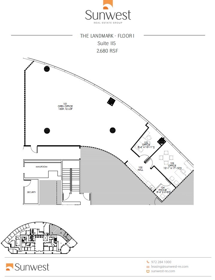 14800 Landmark Blvd, Dallas, TX à louer Plan d’étage- Image 1 de 1