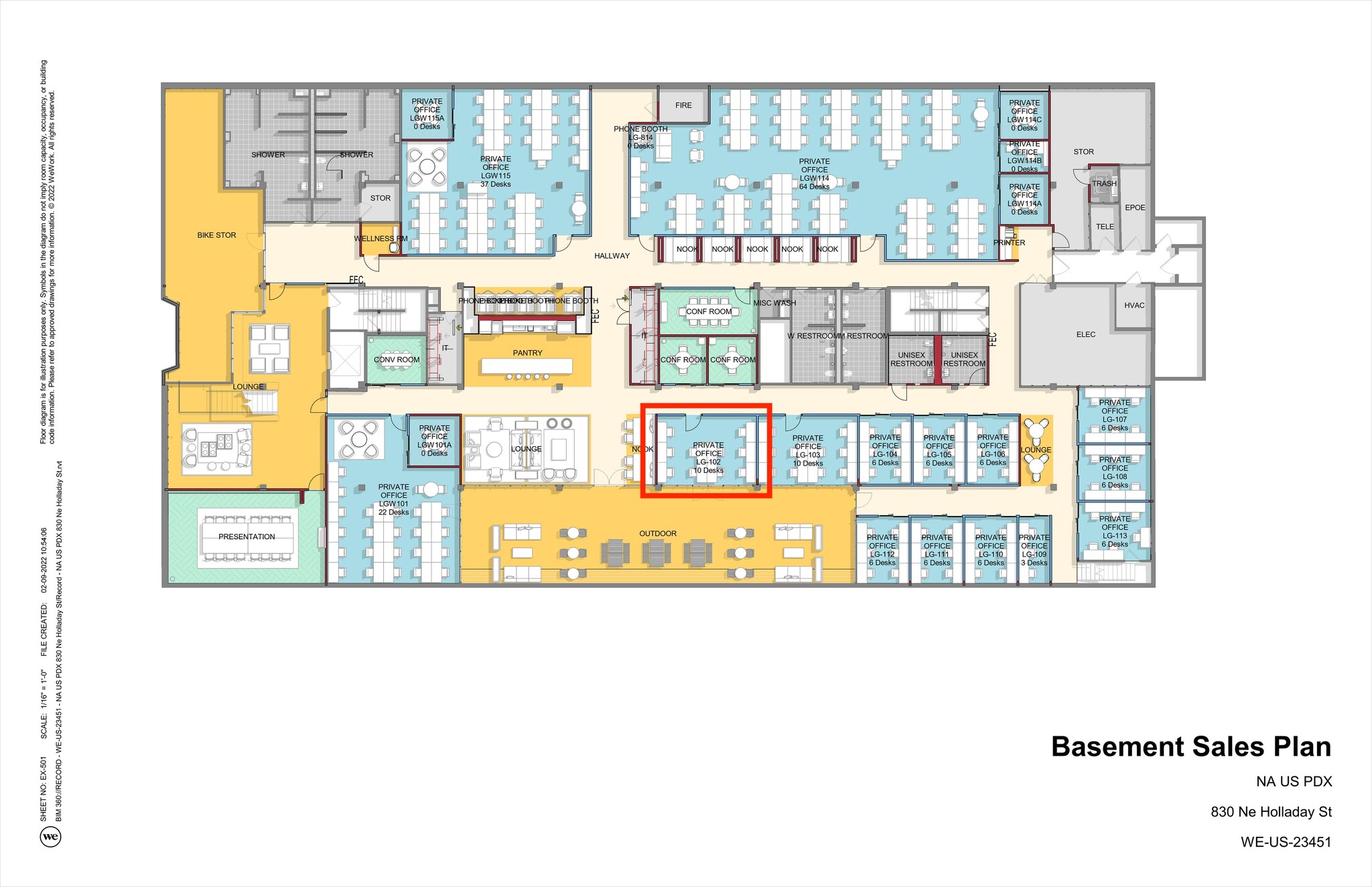 830 NE Holladay St, Portland, OR à louer Plan d’étage- Image 1 de 1