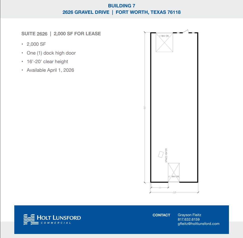 2501-2519 Gravel Dr, Fort Worth, TX à louer Plan d’étage- Image 1 de 1