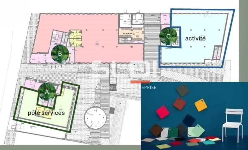 Bureau dans Villeurbanne à louer - Plan d’étage - Image 2 de 2