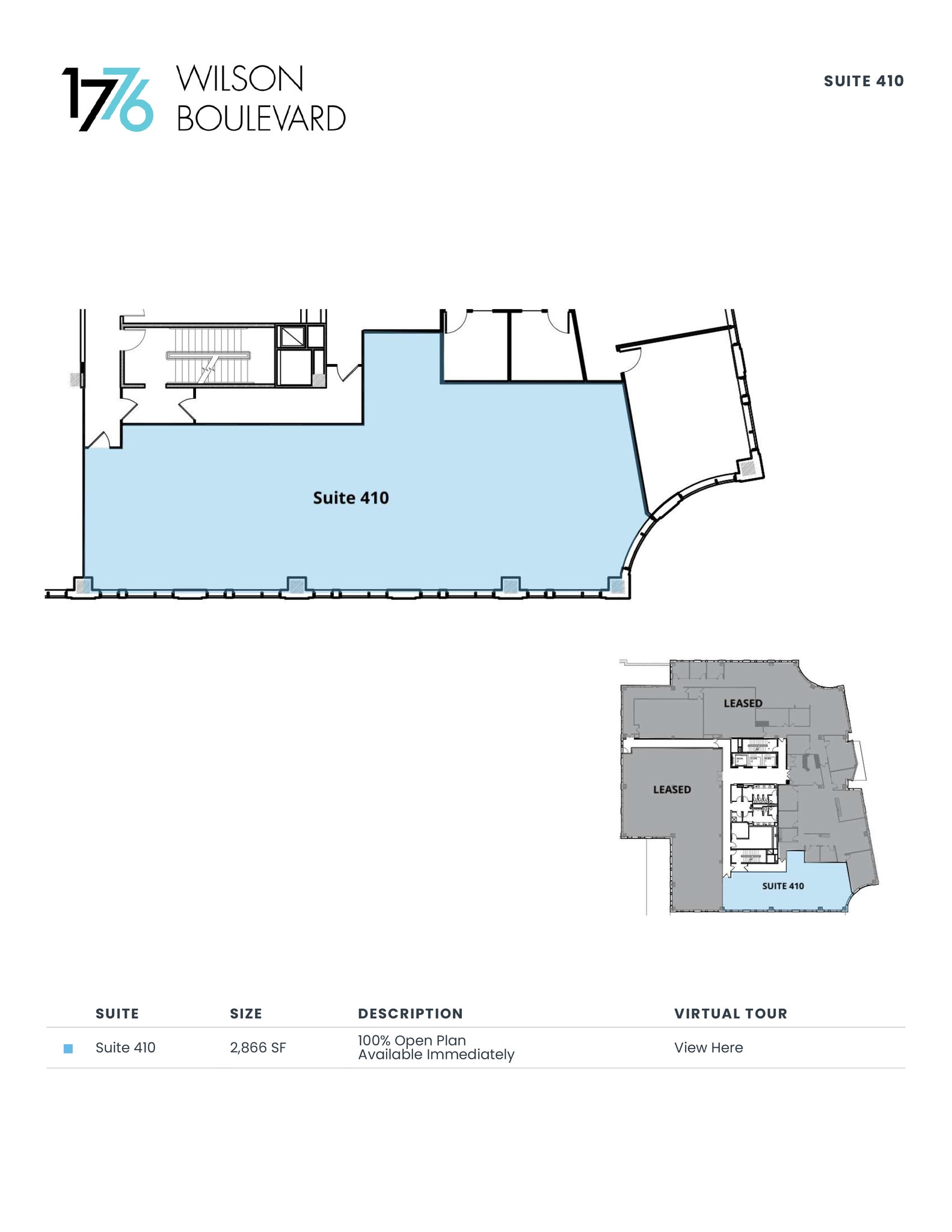 1776 Wilson Blvd, Arlington, VA à louer Plan d’étage- Image 1 de 1