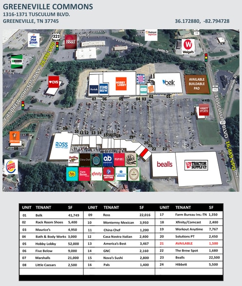 1317-1386 Tusculum Blvd, Greeneville, TN for lease - Building Photo - Image 2 of 7