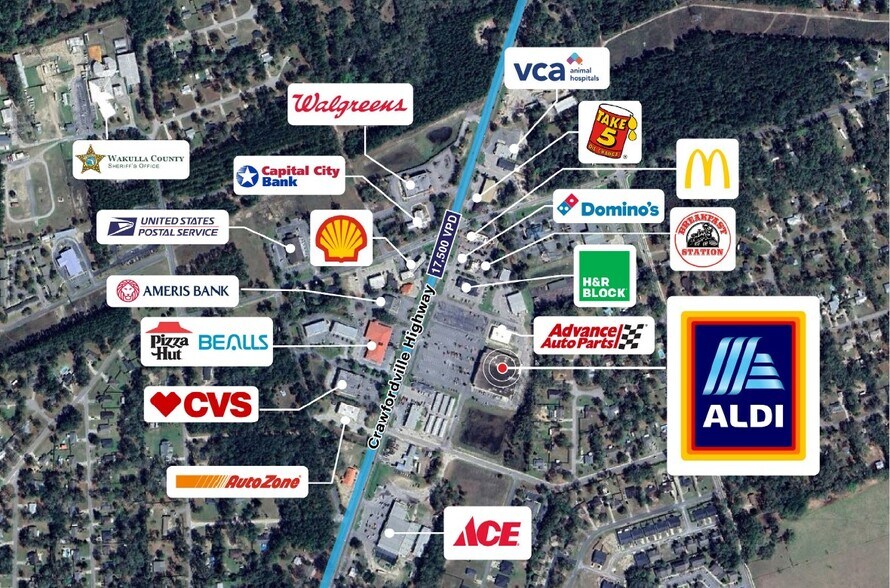 2629 Crawfordville Hwy, Crawfordville, FL à louer - Photo du bâtiment - Image 1 de 5