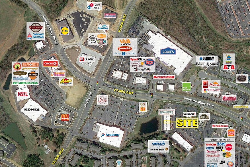 8657 Concord Mills Blvd, Concord, NC for lease - Aerial - Image 2 of 3