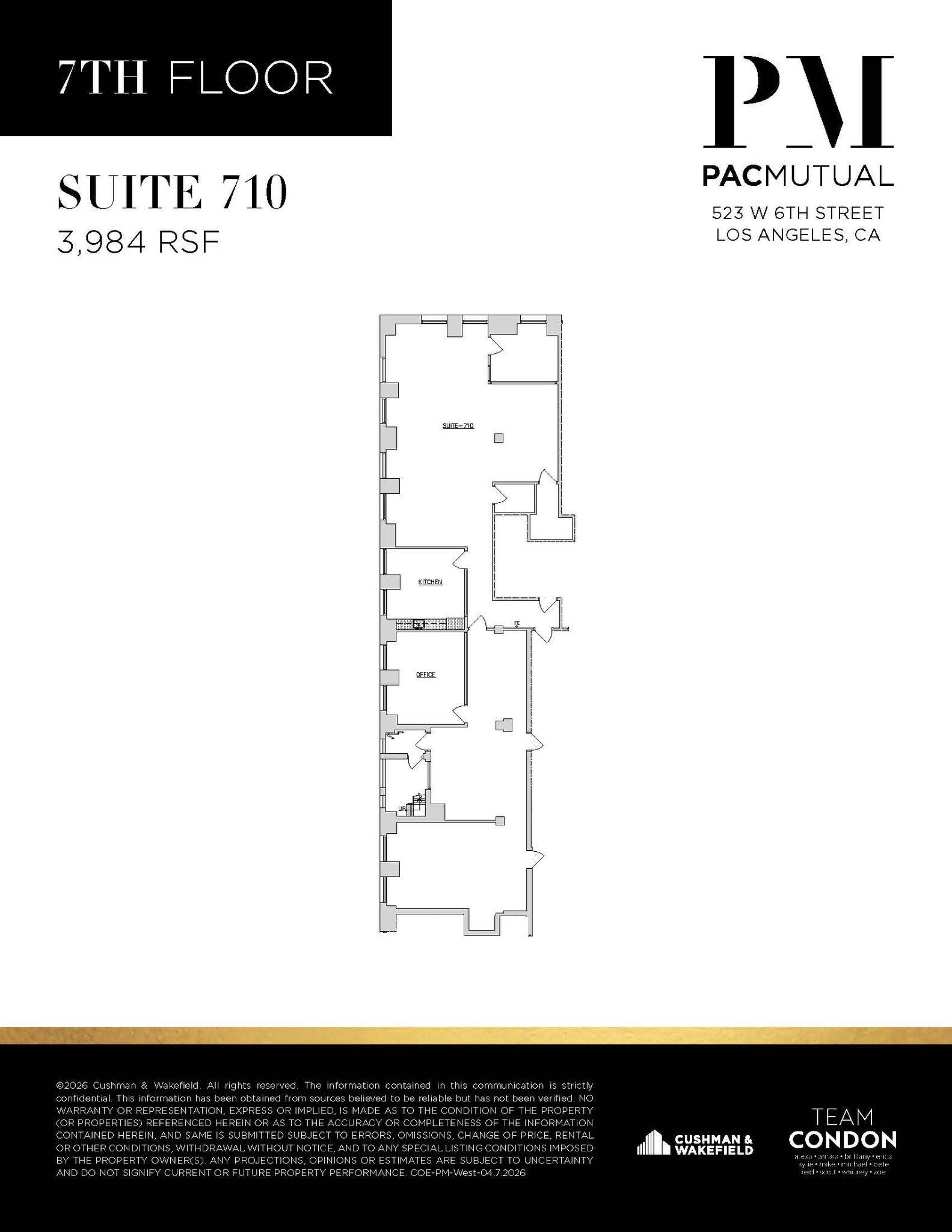 523 W 6th St, Los Angeles, CA à louer Plan d’étage- Image 1 de 2