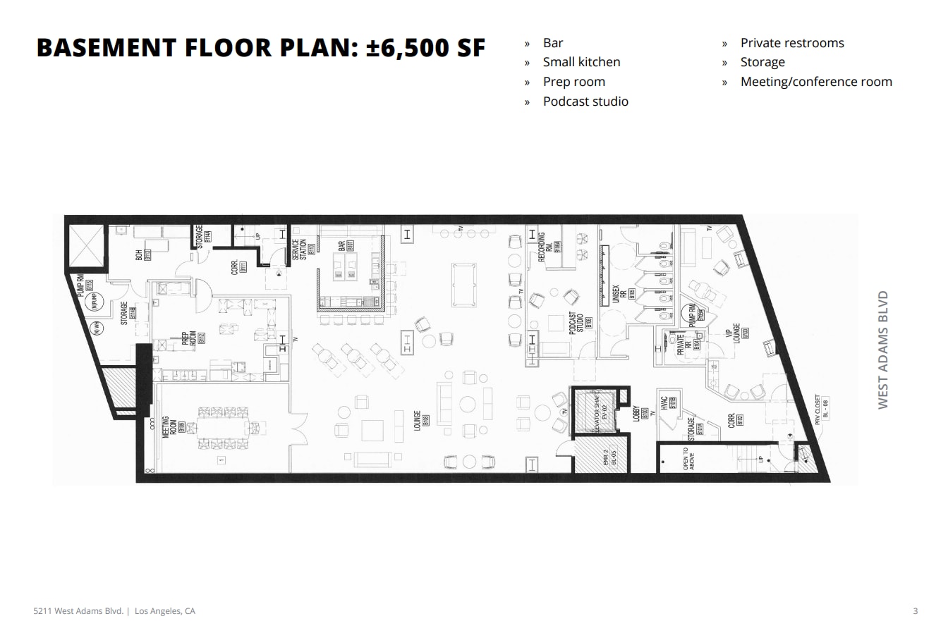 5211 W Adams Blvd, Los Angeles, CA à louer Plan d’étage- Image 1 de 1