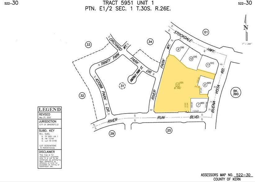 Buena Vista Rd, Bakersfield, CA à louer - Plan cadastral - Image 2 de 2