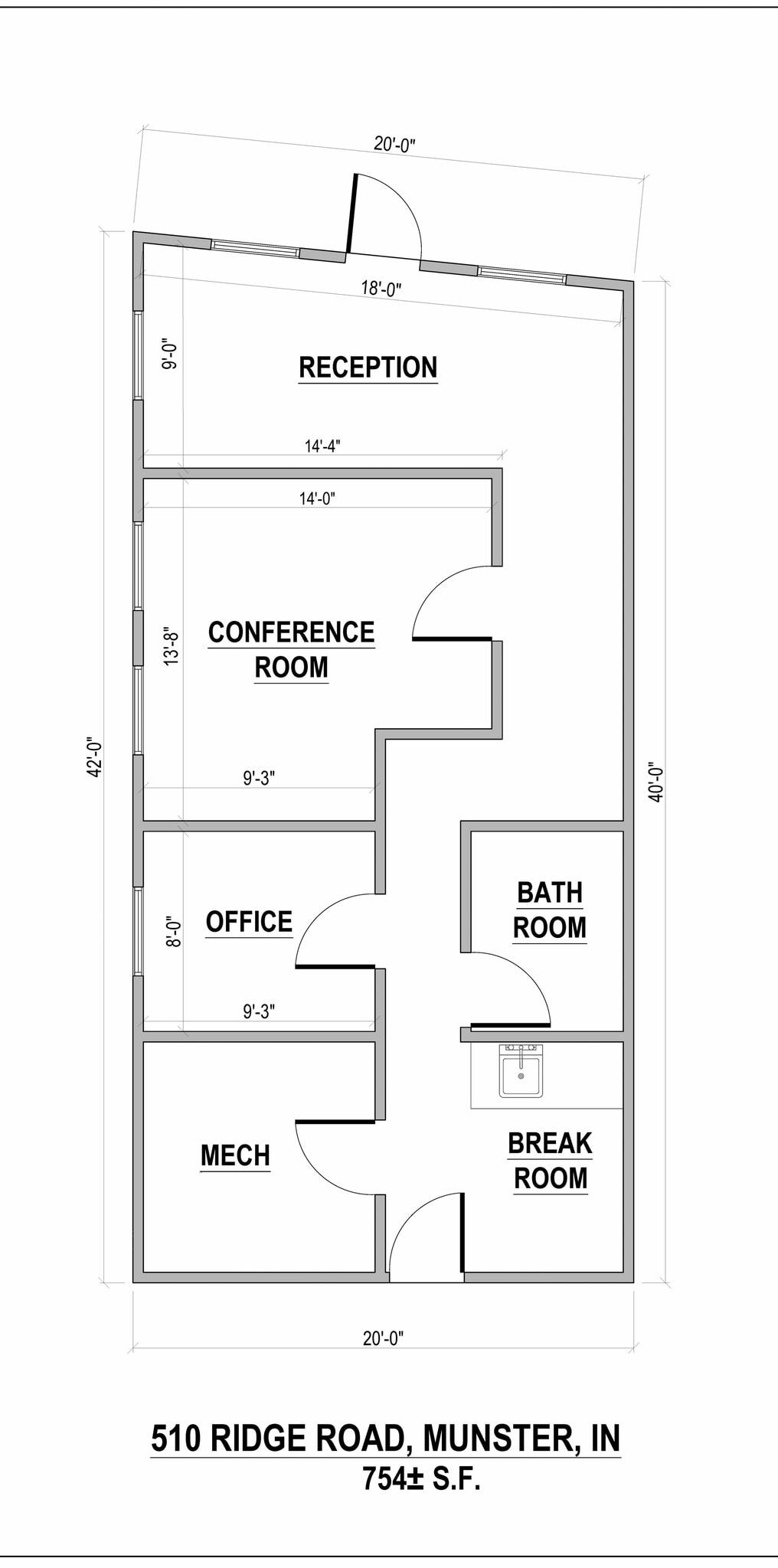 506-510 Ridge Rd, Munster, IN à louer Plan d’étage- Image 1 de 5