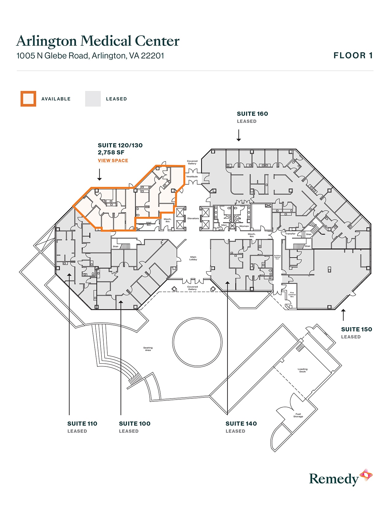 1005 N Glebe Rd, Arlington, VA à louer Plan d’étage- Image 1 de 1