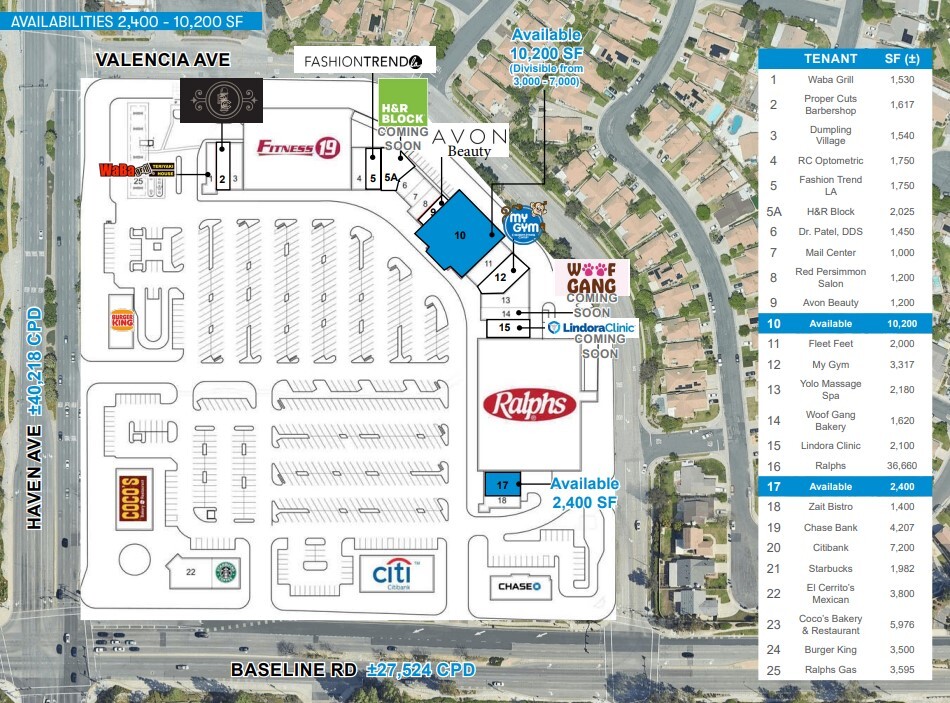 7201-7269 Haven Ave, Rancho Cucamonga, CA à louer Plan de site- Image 1 de 1