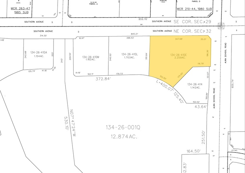 1220 S Alma School Rd, Mesa, AZ à louer - Plan cadastral - Image 2 de 38