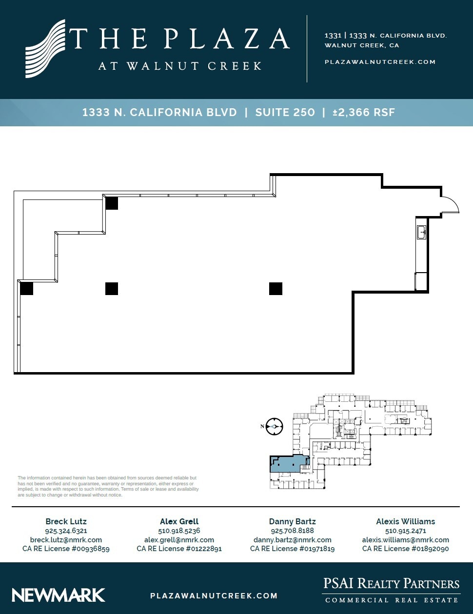 1331 N California Blvd, Walnut Creek, CA à louer Plan d’étage- Image 1 de 1