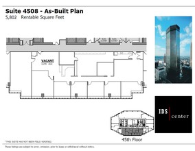 80 S 8th St, Minneapolis, MN à louer Plan d’étage- Image 1 de 1