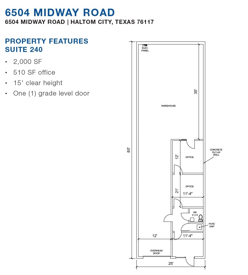 6504 Midway Rd, Haltom City, TX à louer Plan d’étage- Image 1 de 1