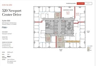 520 Newport Center Dr, Newport Beach, CA for lease Floor Plan- Image 1 of 1