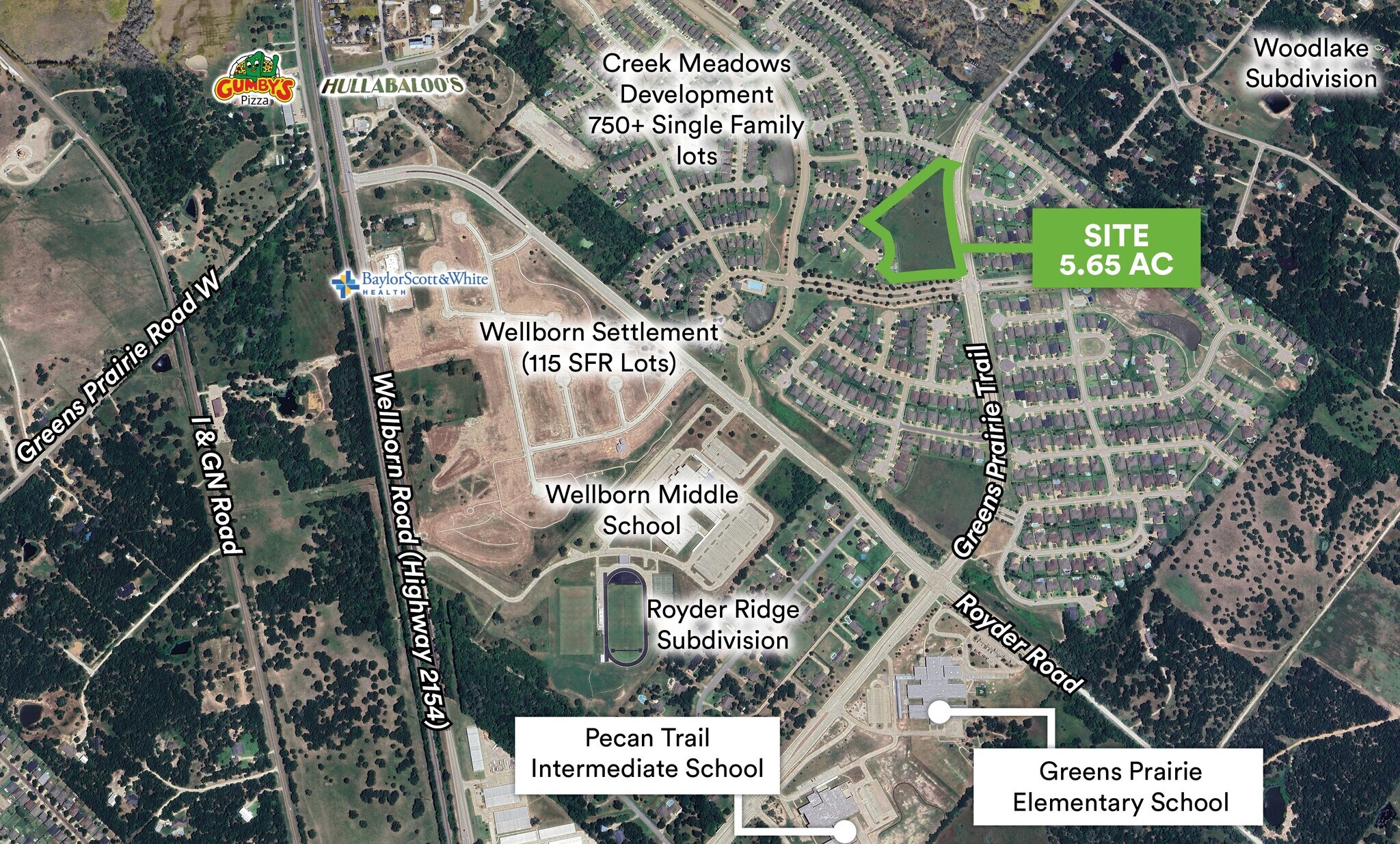 Greens Prairie Rd & Creek Meadow Blvd, College Station, TX for sale Aerial- Image 1 of 4