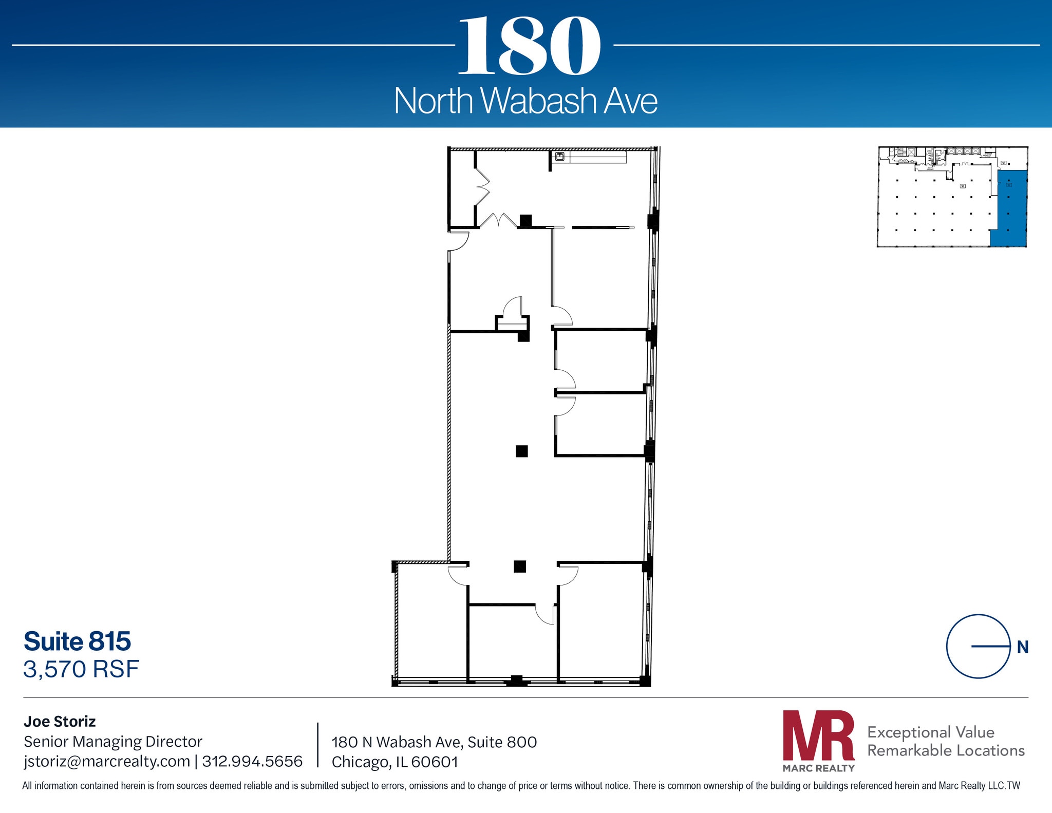 180 N Wabash Ave, Chicago, IL à louer Plan d’étage- Image 1 de 9