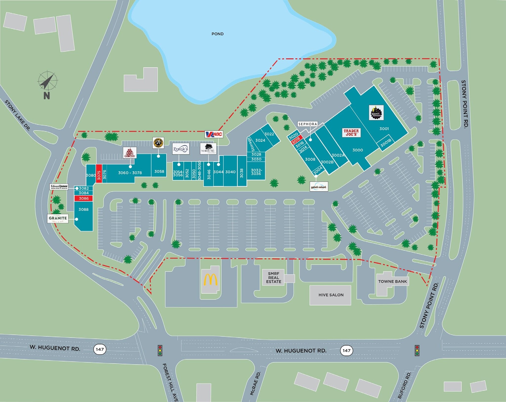 3000-3096 Stony Point Rd, Richmond, VA à louer Plan de site- Image 1 de 1