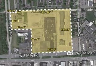 10550 W 8 Mile Rd, Ferndale, MI - AÉRIEN Vue de la carte - Image1