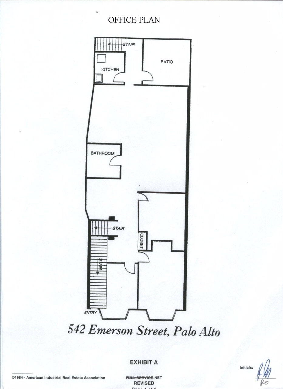 540-542 Emerson St, Palo Alto, CA for lease Floor Plan- Image 1 of 5