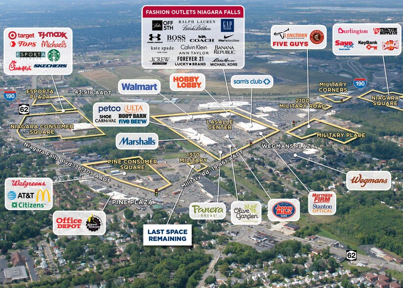 1370 Military Rd, Niagara Falls, NY à louer - Aérien - Image 2 de 2