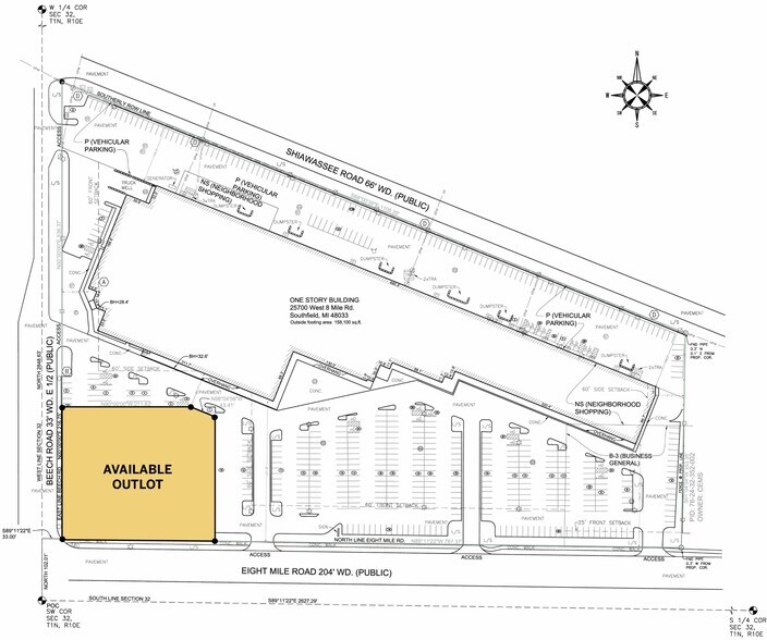 25700 W 8 Mile Rd, Southfield, MI for lease - Site Plan - Image 2 of 2