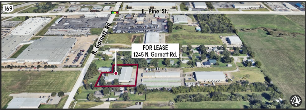 1245 N Garnett Rd, Tulsa, OK for lease - Aerial - Image 3 of 14