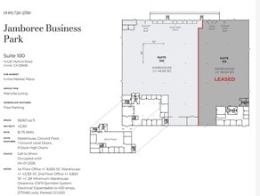 14440 Myford Rd, Irvine, CA à louer Plan d’étage- Image 1 de 1