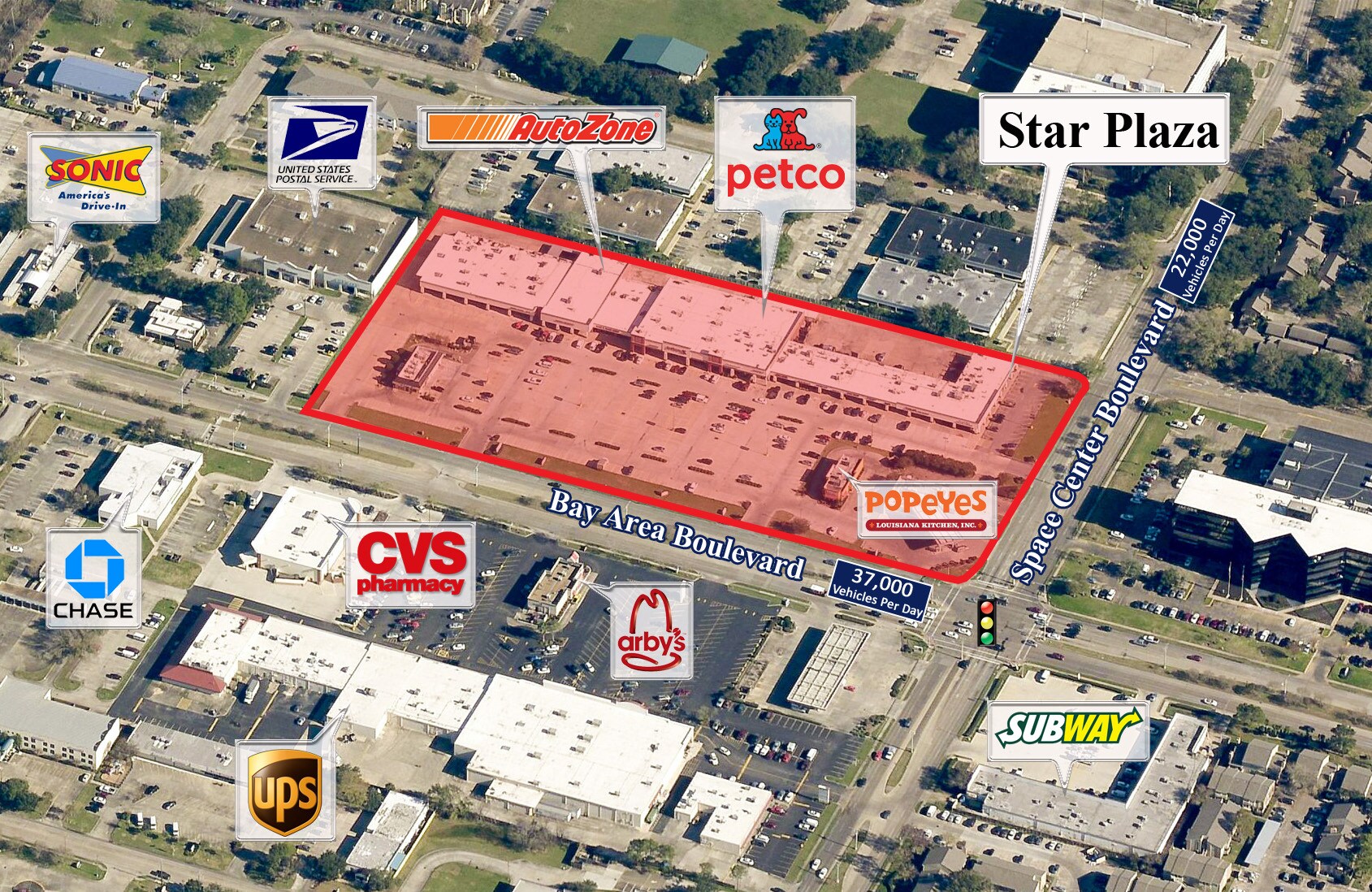 2402-2416 Bay Area Blvd, Houston, TX à louer Aérien- Image 1 de 3