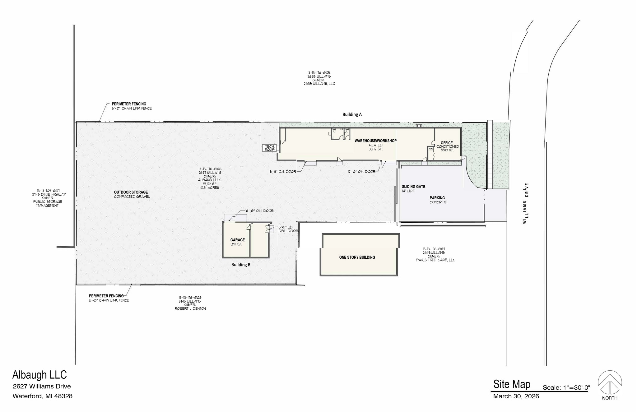 2627 Williams Dr, Waterford, MI à louer Plan de site- Image 1 de 2