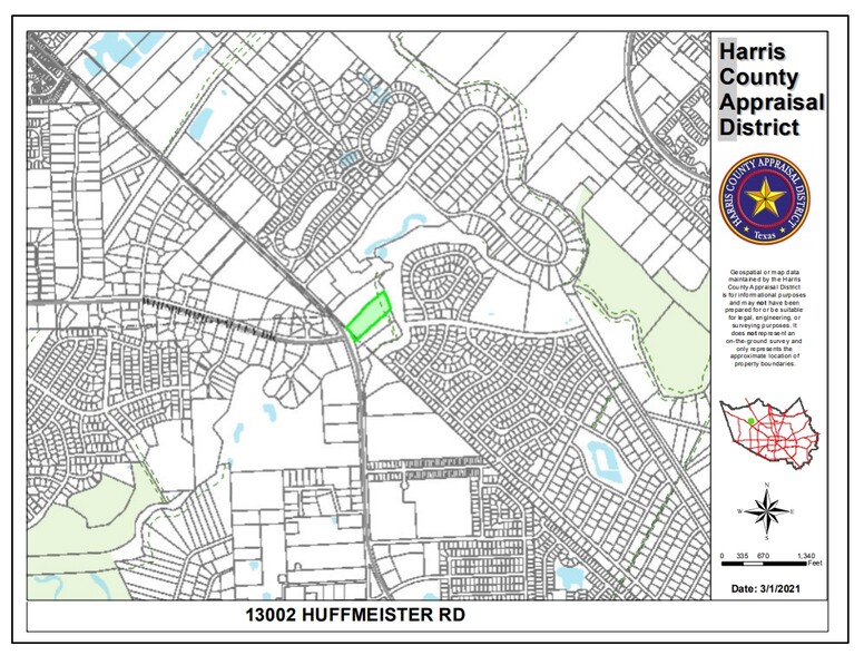 13002 Huffmeister Rd, Cypress, TX à vendre - Plan cadastral - Image 3 de 3