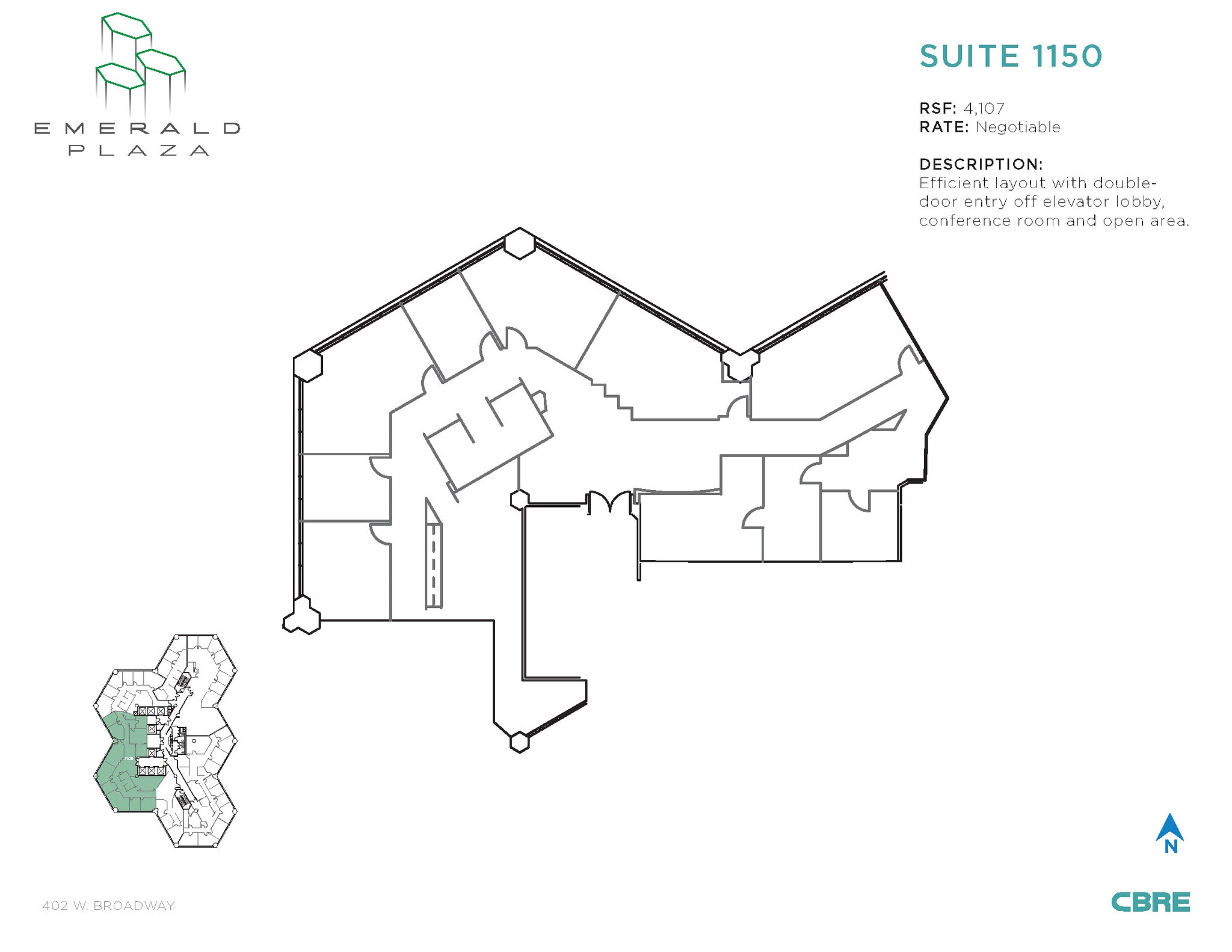 402 W Broadway, San Diego, CA for lease Floor Plan- Image 1 of 2