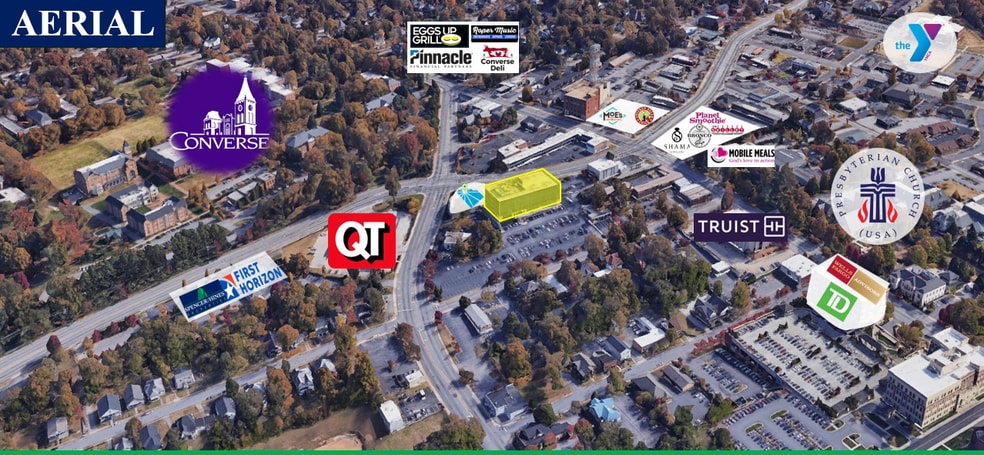 101 N Pine St, Spartanburg, SC à louer - Aérien - Image 2 de 7