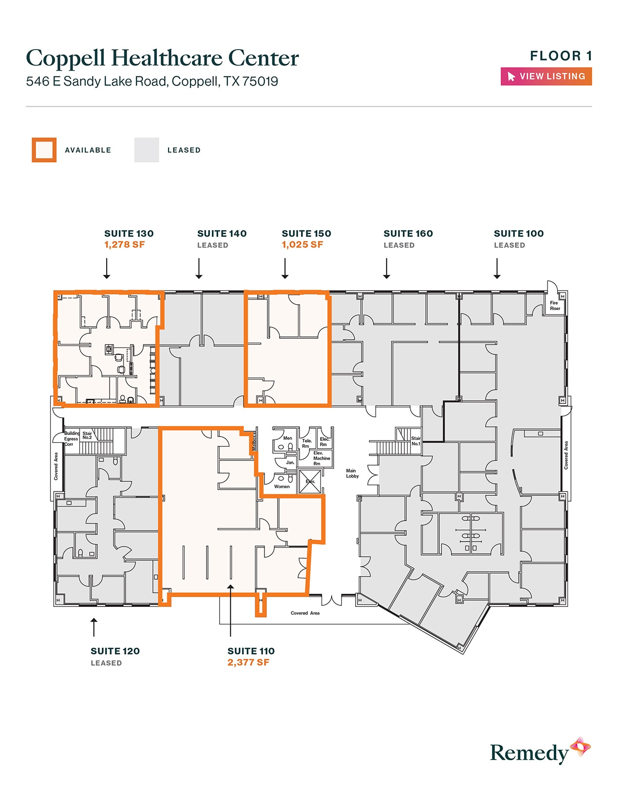546 E Sandy Lake Rd, Coppell, TX à louer Plan d’étage- Image 1 de 1
