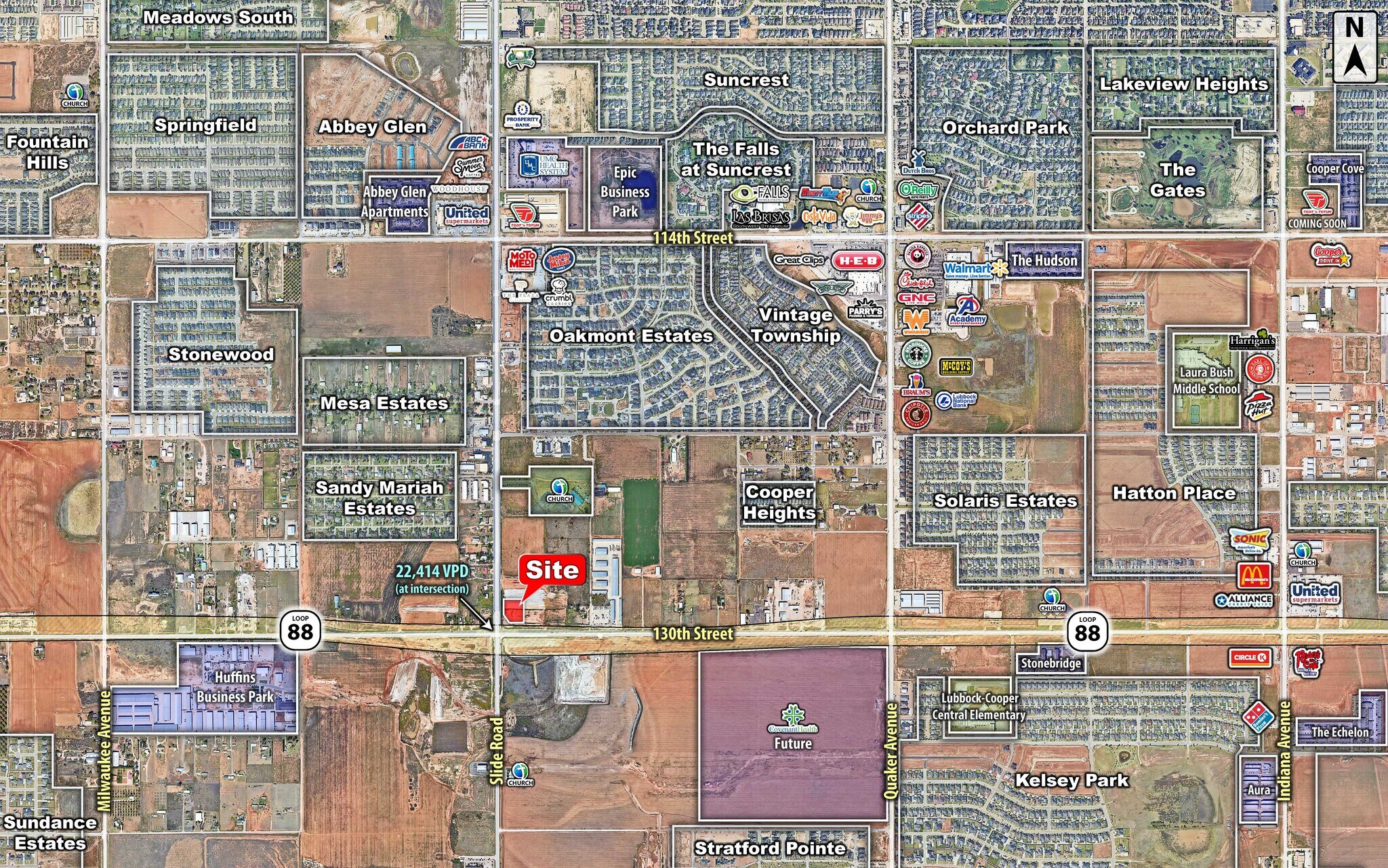130th Street, Lubbock, TX à vendre Aérien- Image 1 de 3