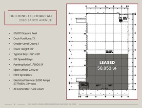 2080 Sanyo Ave, San Diego, CA à louer Plan d’étage- Image 2 de 2