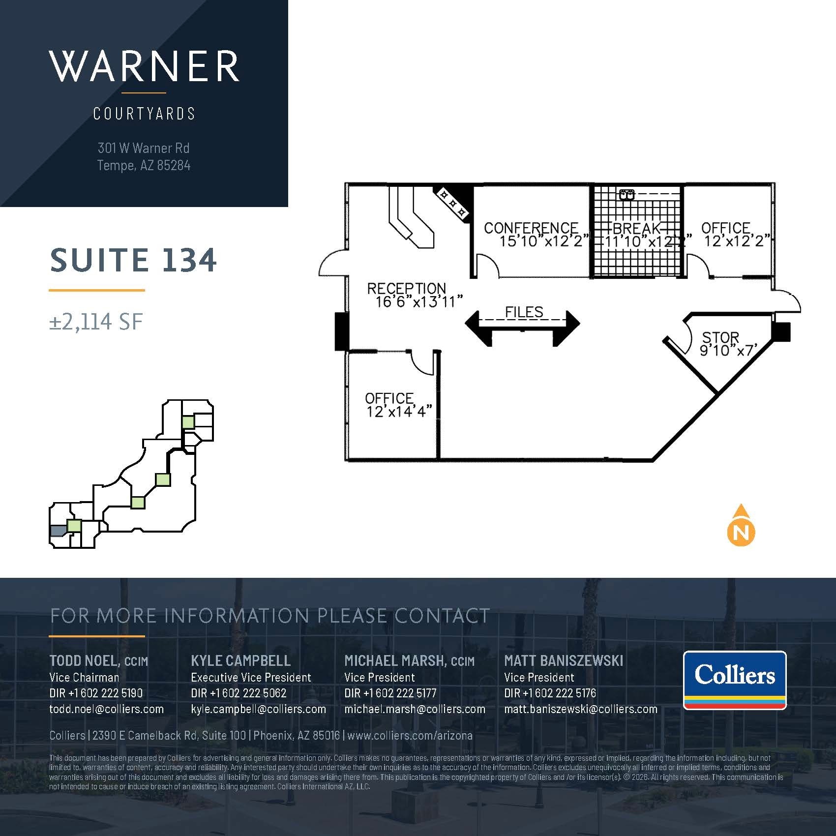 301 W Warner Rd, Tempe, AZ à louer Plan d’étage- Image 1 de 1