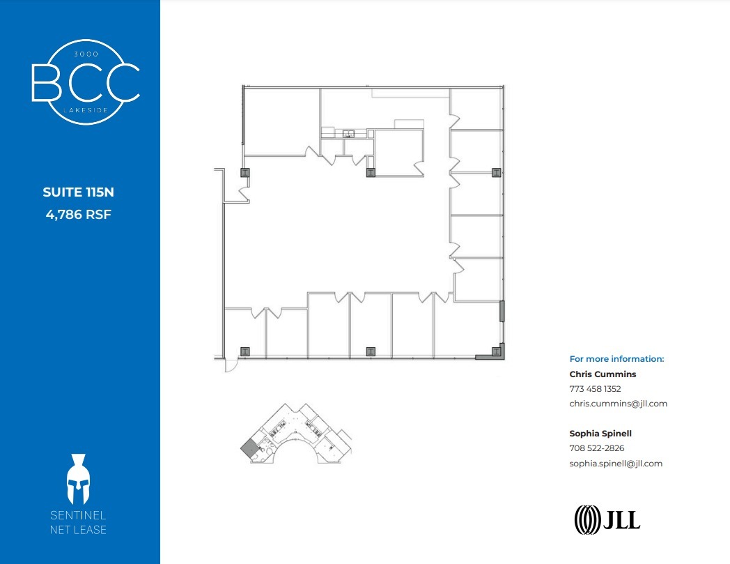 3000 Lakeside Dr, Bannockburn, IL à louer Plan d  tage- Image 1 de 1