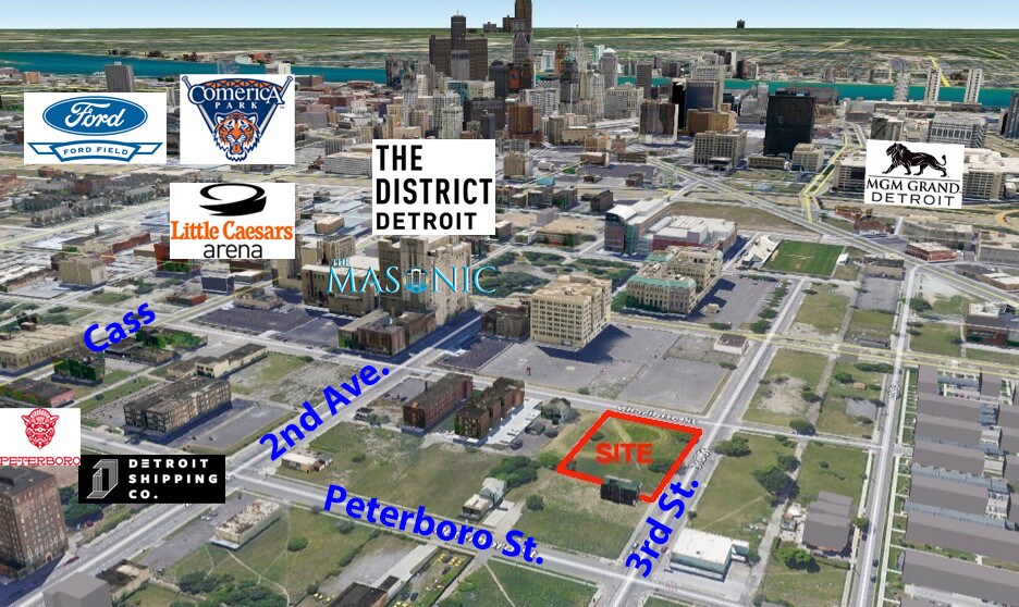 3154 3136 3126 3rd St, Detroit, MI à vendre Aérien- Image 1 de 4