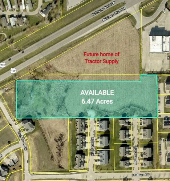 Williams Development Land Blvd SW, Cedar Rapids, IA à vendre - Aérien - Image 2 de 2
