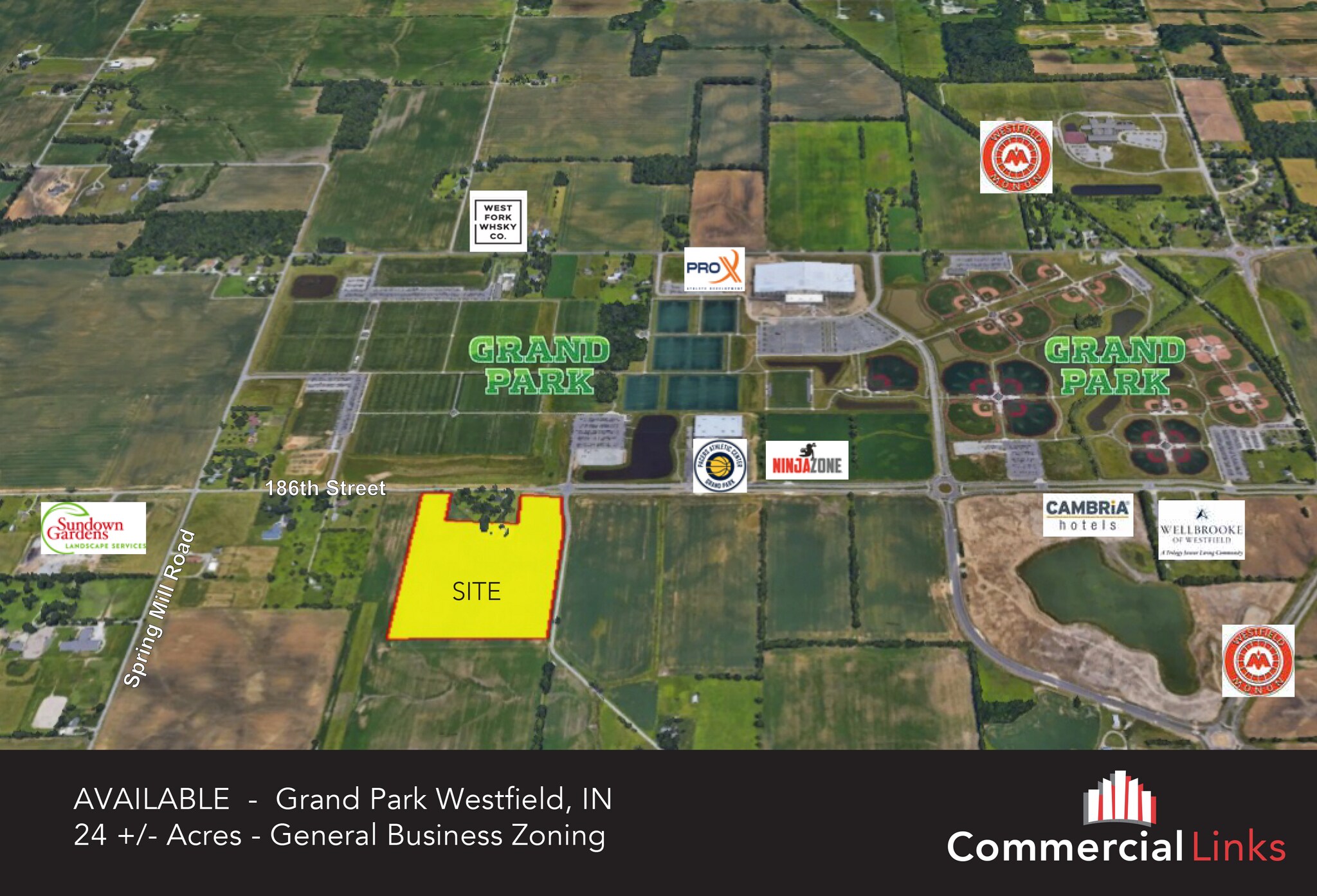 186th, Westfield, IN à vendre Aérien- Image 1 de 4