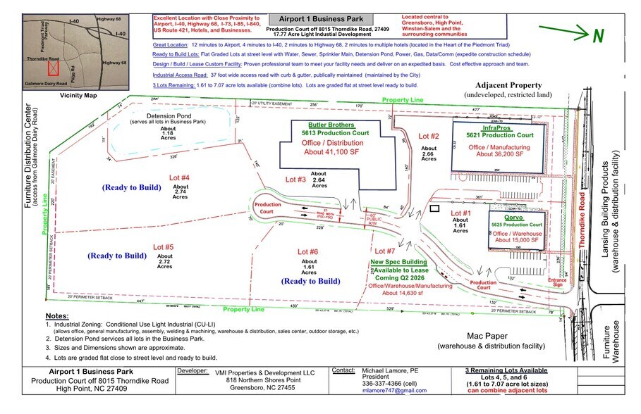8015 Thorndike Rd, Greensboro, NC à vendre - Plan de site - Image 2 de 24